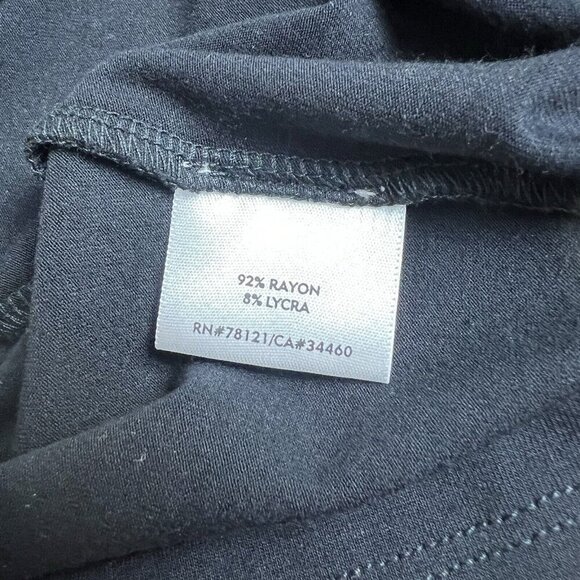 Eileen Fisher Dress Tunic Black Jersey Asymmetric Neckline Size Medium‎ Petite - Picture 8 of 11